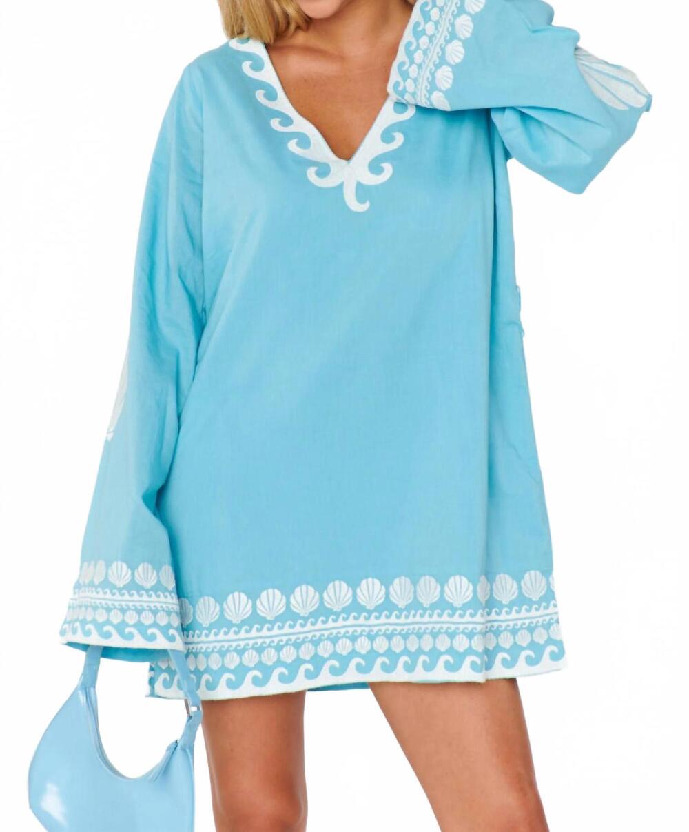NEW SHOW ME YOUR MUMU malia v-neck mini dress in blue